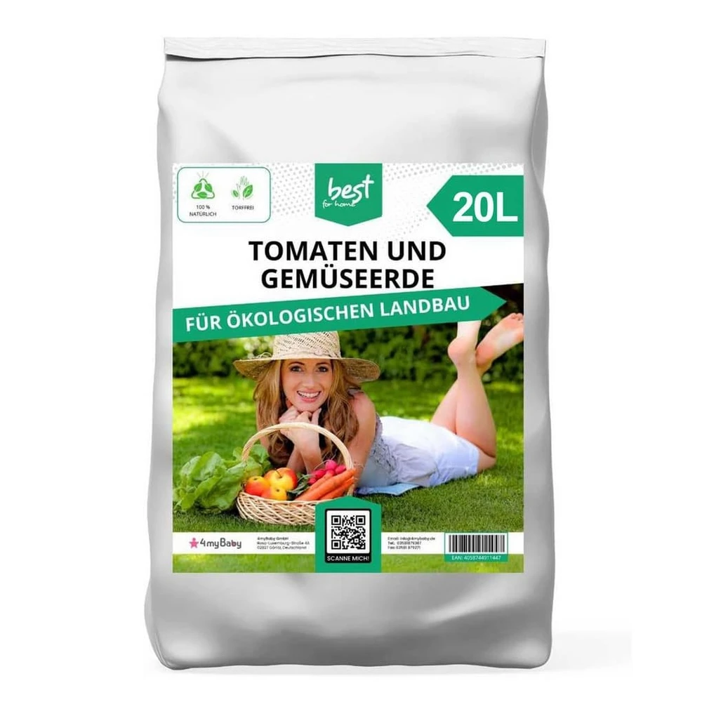 Best for Home Bio-Erde, torffrei, 20L, für Zimmer- & Balkonpflanzen