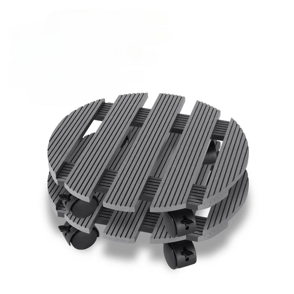 Clanmacy Pflanzenroller 2er Set, Grau, Rund, Ø 30 cm, bis 80 kg